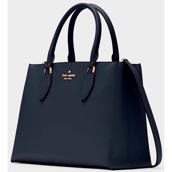 S Kate Spade Rae Dark Navy Saffiano Satchel Bag KK310 NWT Blazer Blue Purse $399 - Picture 2 of 7